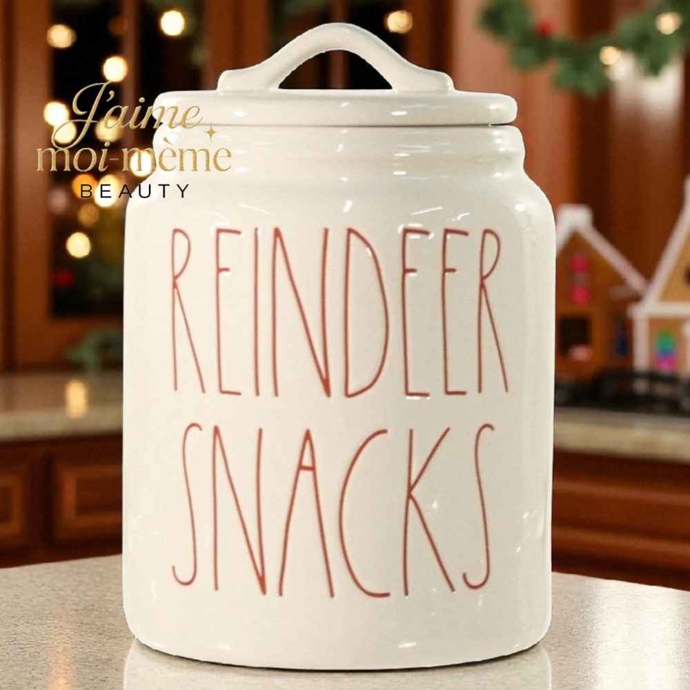 RAE DUNN REINDEER SNACKS CHRISTMAS HOLIDAY CANNISTER